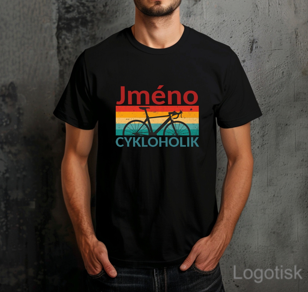 Tričko pánské potisk CYKLOHOLIK se jménem
