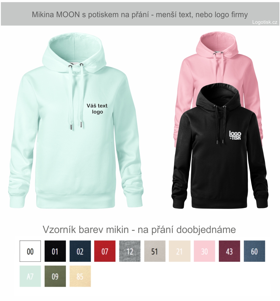 Dámská mikina s kapsami VLASTNÍ POTISK