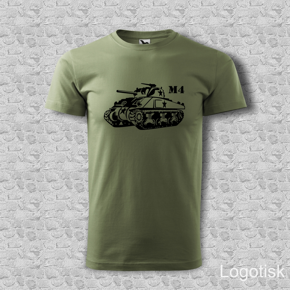 Tričko potisk tank M4 Sherman