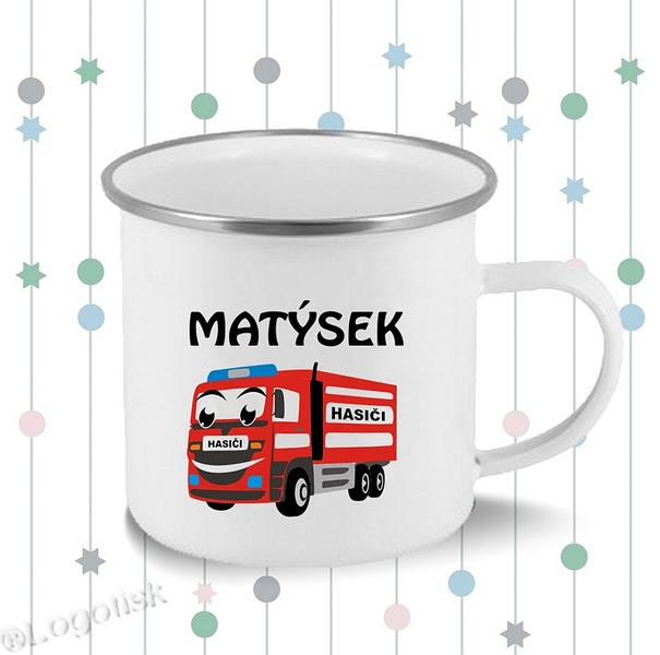 Plechový hrnek pro děti HASIČI se jménem