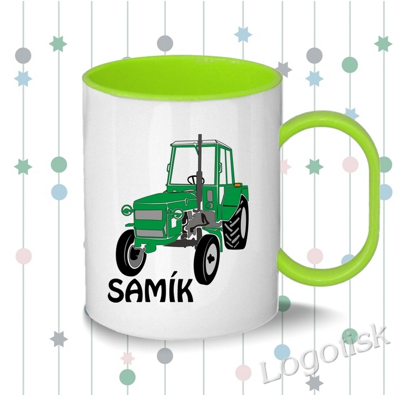 Plastový dětský hrnek TRAKTOR se jménem
