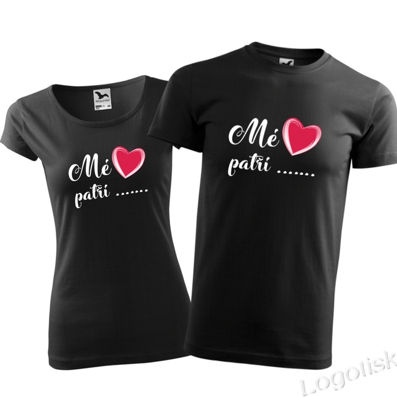 Párová trička Mé srdce patří + jméno