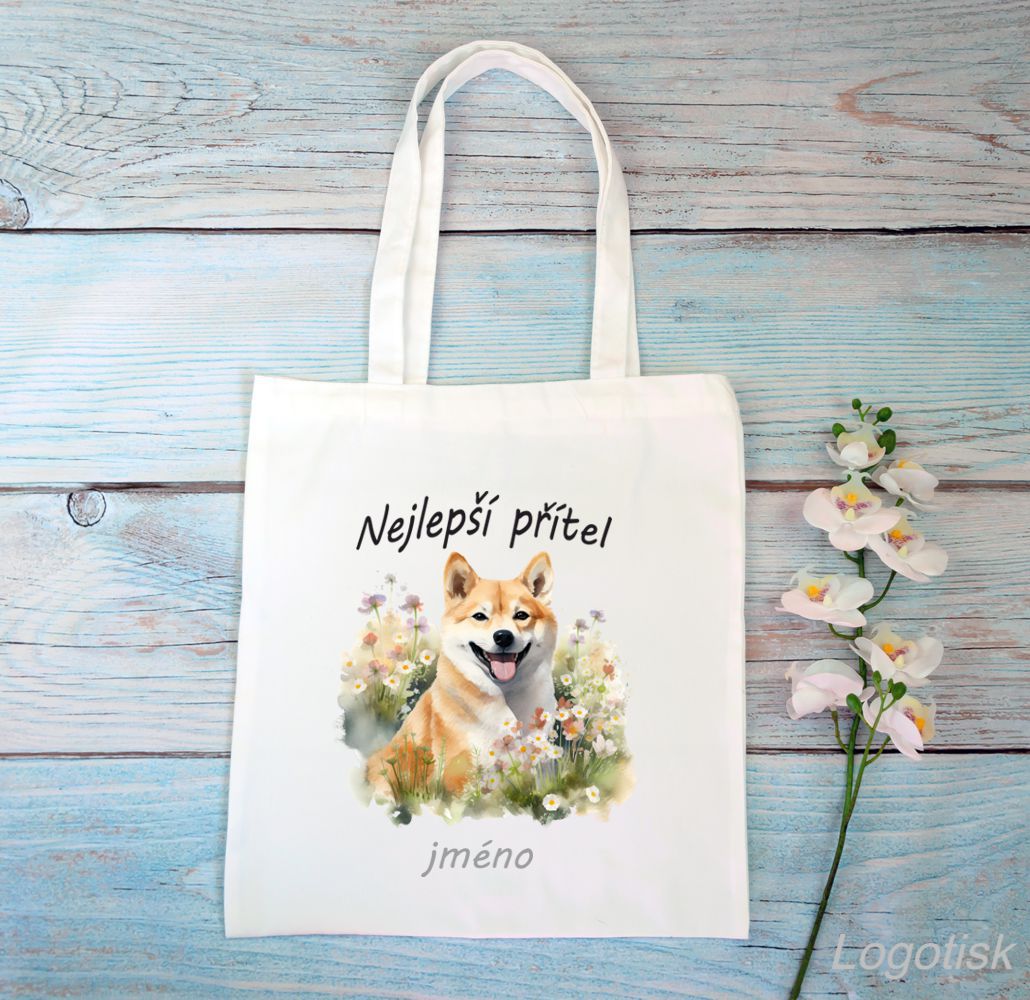 Taška potisk Shiba-inu se jménem