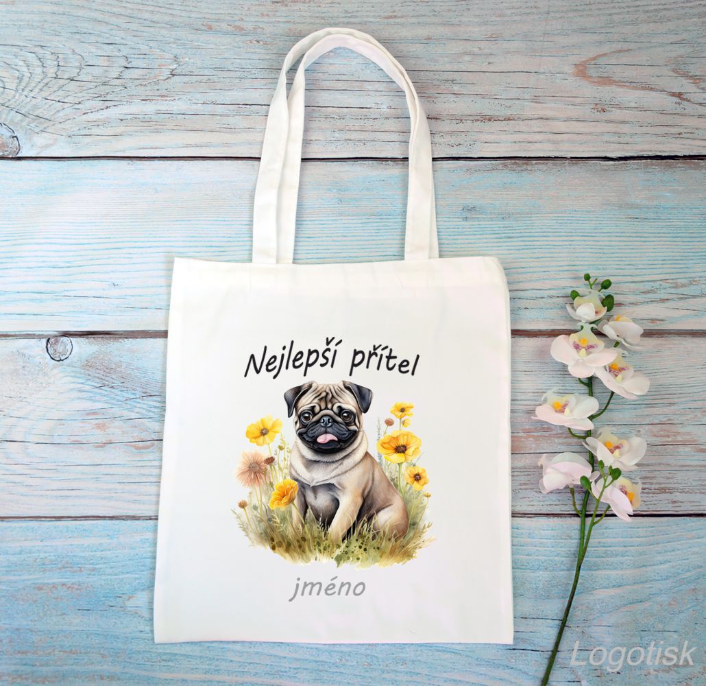Taška potisk Mops se jménem