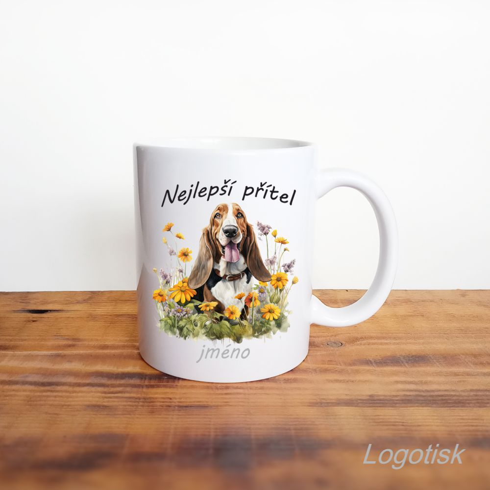 Hrnek potisk pes Baset