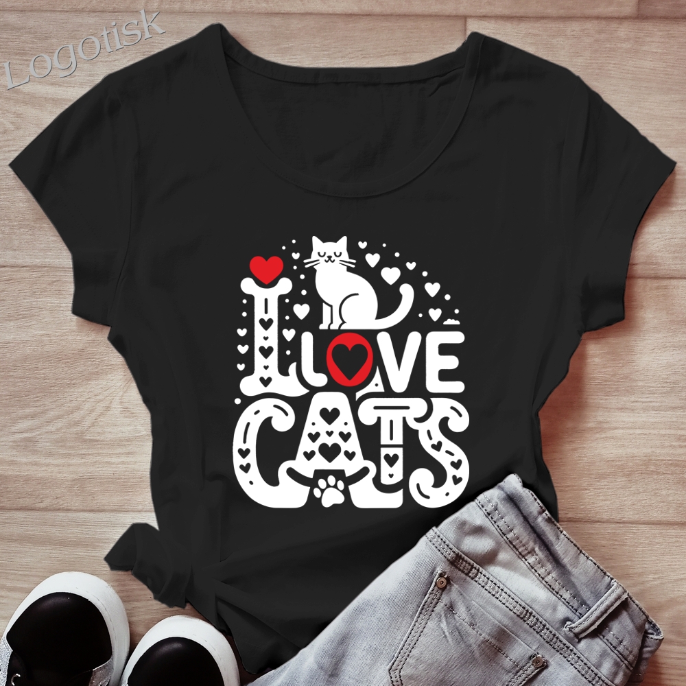 Tričko dámské s kočkou I LOVE CATS
