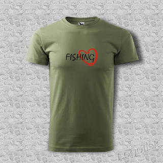 Tričko pro rybáře háček srdce