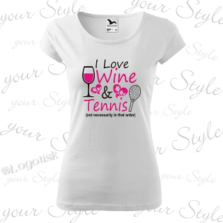 Tričko dámské Miluji víno a tenis