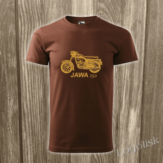 Tričko Jawa 250 stříbrný-zlatý potisk